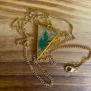 Handmade resin necklaces.